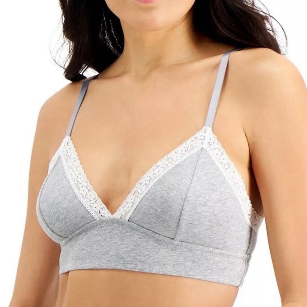 Jenni NWT On Repeat Wide Lace Trim Cotton Bralette Small